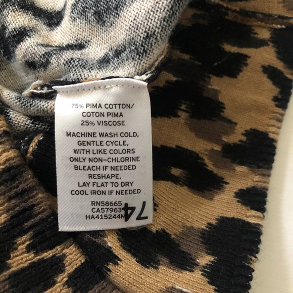 Halogen Faux Wrap animal print sweater - Picture 7 of 8